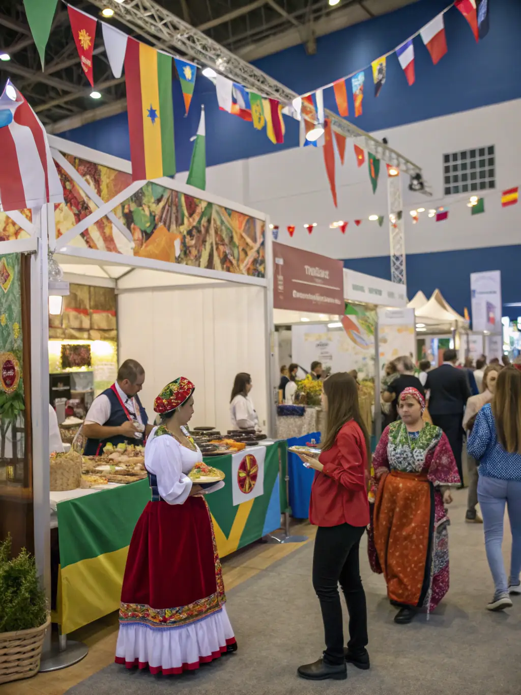 A diverse group of young people engaged in a cultural exchange activity, celebrating different traditions and promoting understanding.